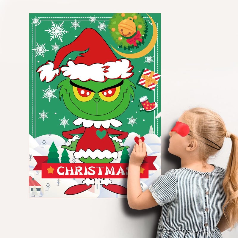EMPOF Store Christmas Games - Pin The Heart Christmas Crafts Games for Kids Families Party, Cute Wall Decor Party Supplies Favors, Indoor Xmas Decorations Home Decor, Xmas Kids Activities Presents - Image 5